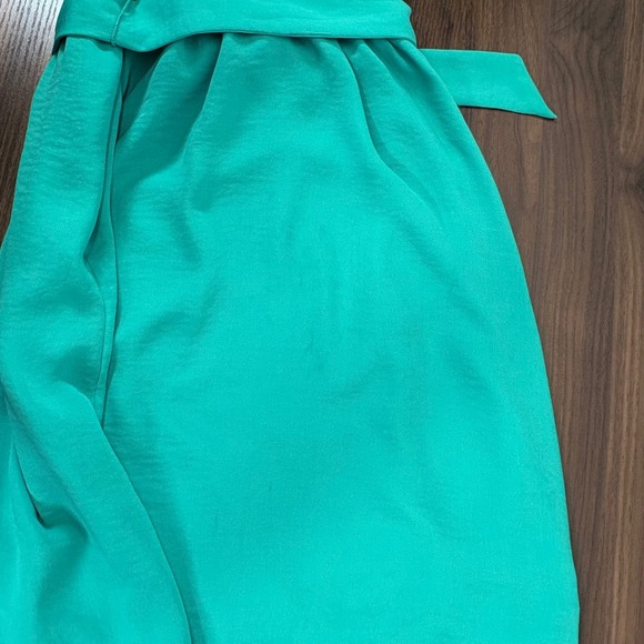 Banana Republic Womens Dress Size 0 Turquoise Sleeveless Fit & Flare Tie Waist - Picture 13 of 14